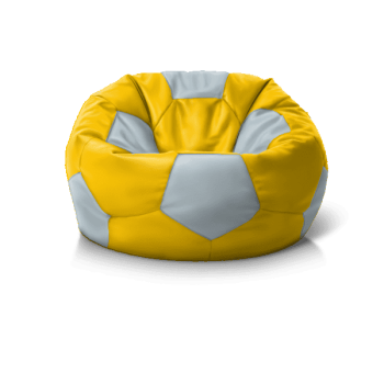 Крісло м''яч Yellow + Grey': м’яке крісло для сучасного інтер’єру, зручне для відпочинку.